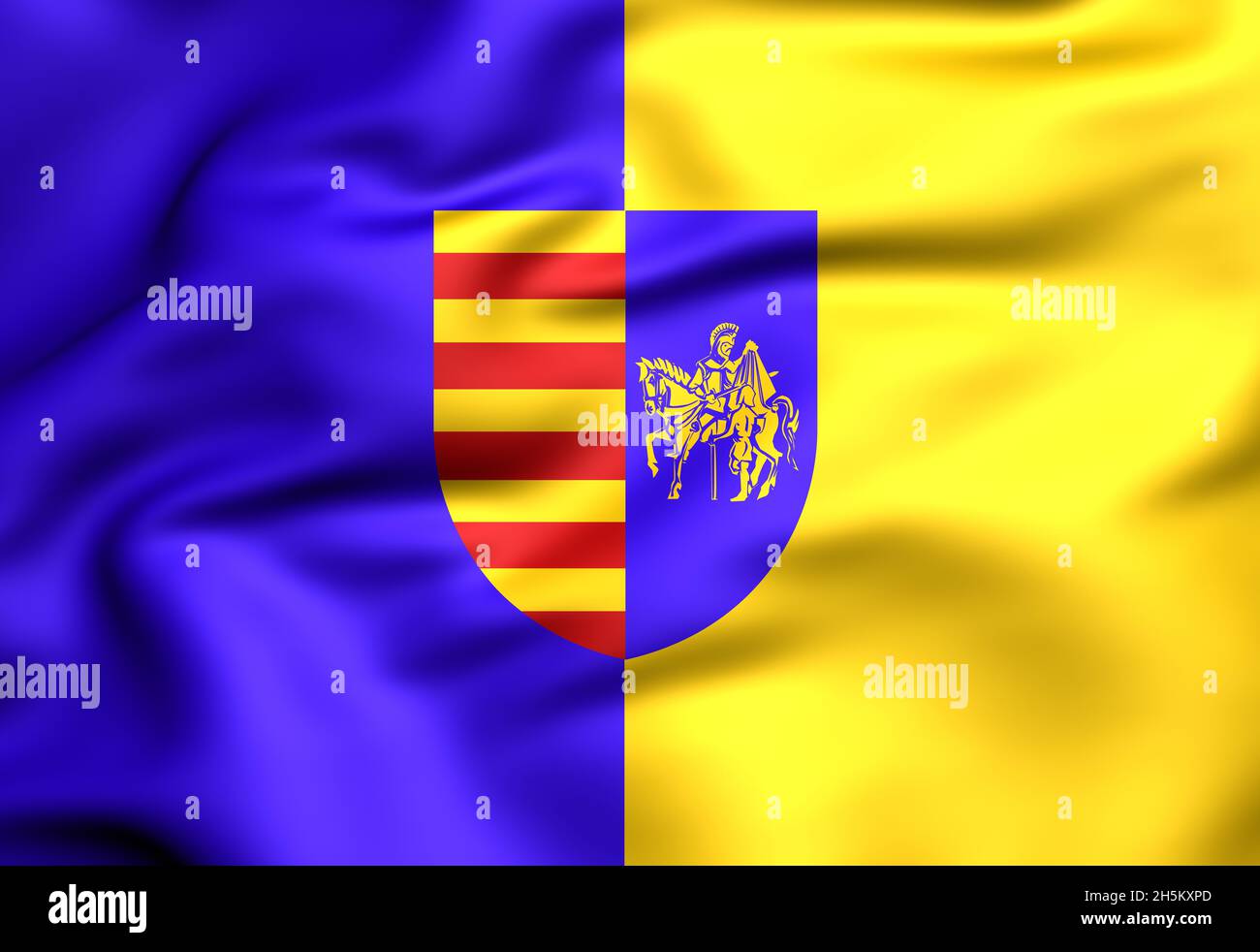 3D drapeau de Genk (Limbourg), Belgique.Illustration 3D. Banque D'Images