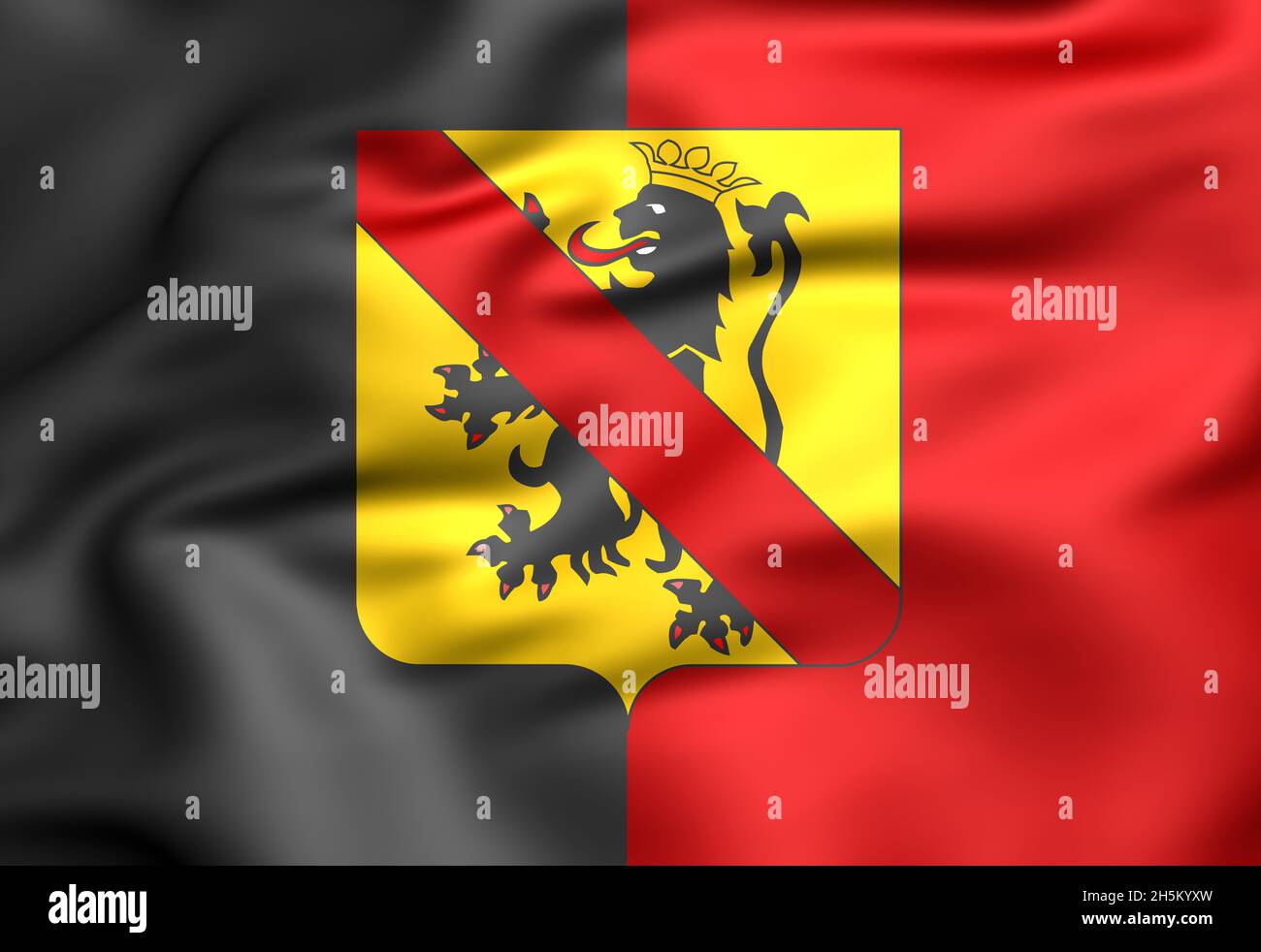 3D drapeau de la province de Namur, Belgique. Illustration 3D. Banque D'Images