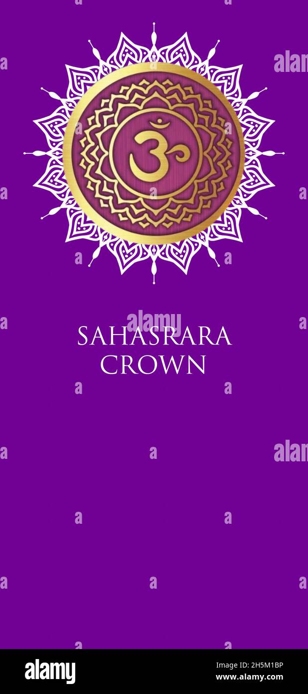 Collection de symboles chakras isolée sur fond de couleur Banque D'Images