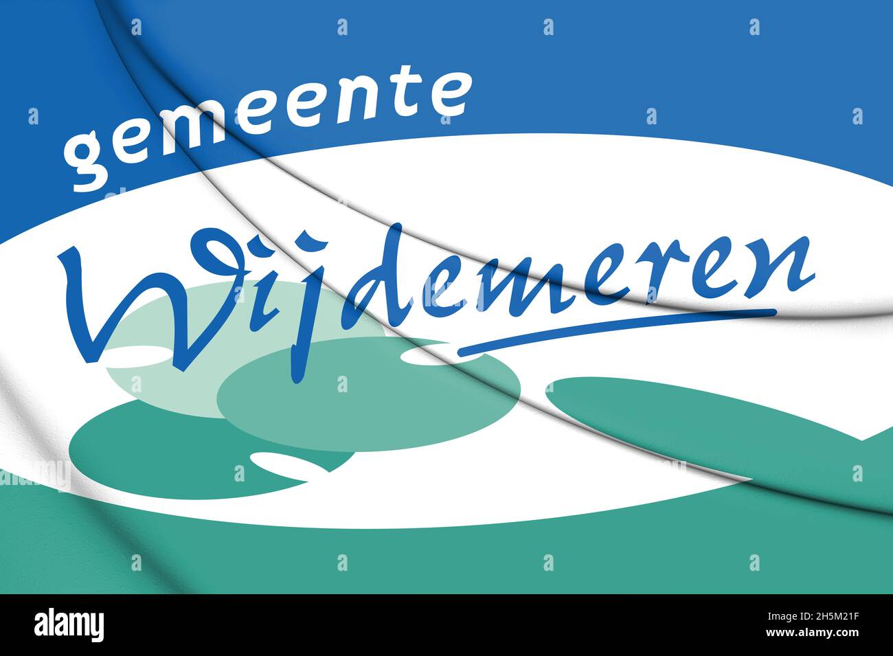 Drapeau 3D de Wijdemeren (Hollande du Nord), pays-Bas. Illustration 3D. Banque D'Images