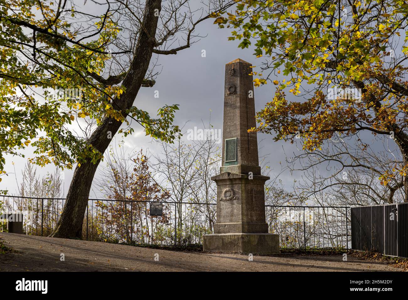 Les ruines du château de Drachenfels dans un climat d'automne vif Banque D'Images