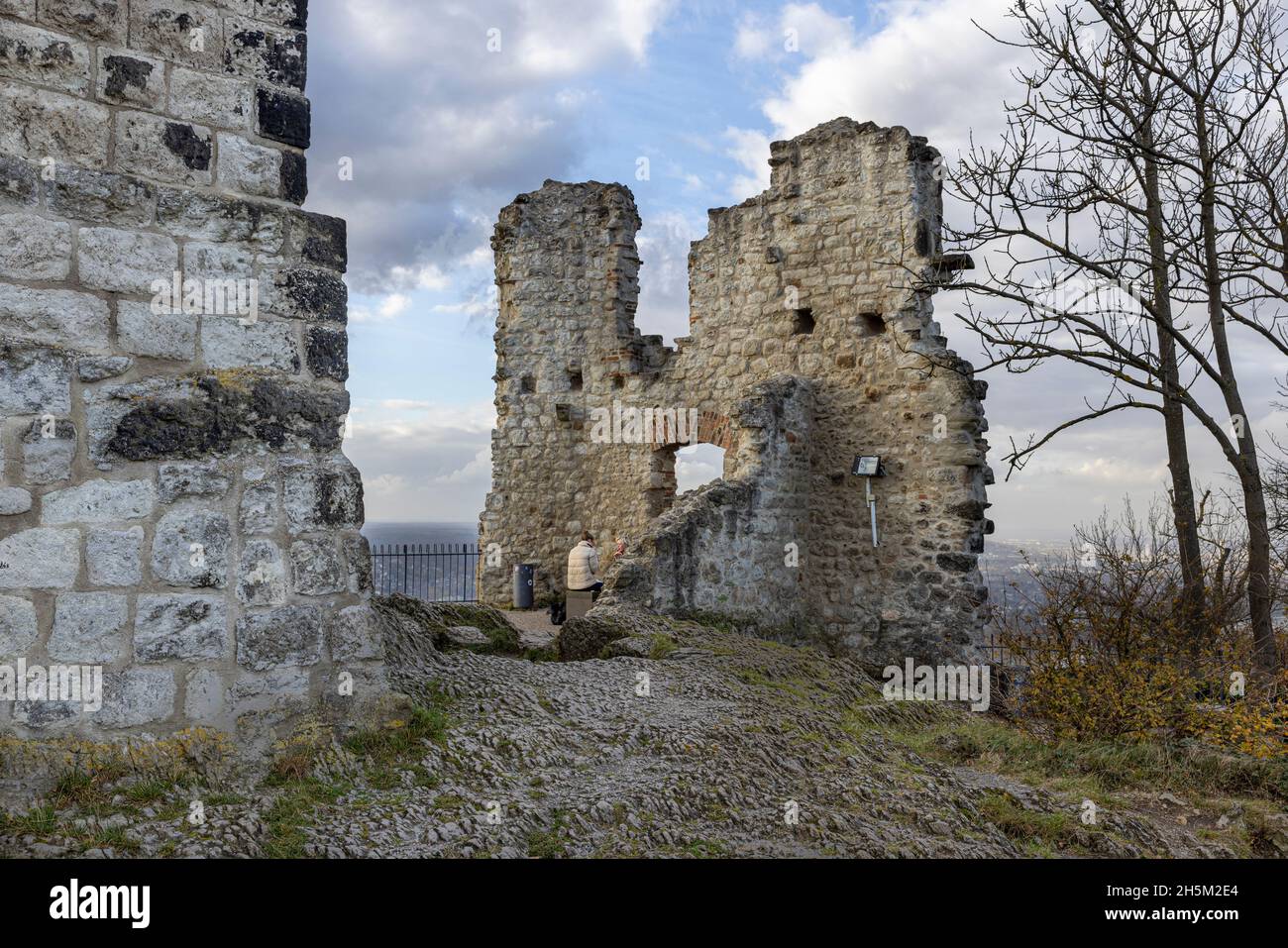 Les ruines du château de Drachenfels dans un climat d'automne vif Banque D'Images