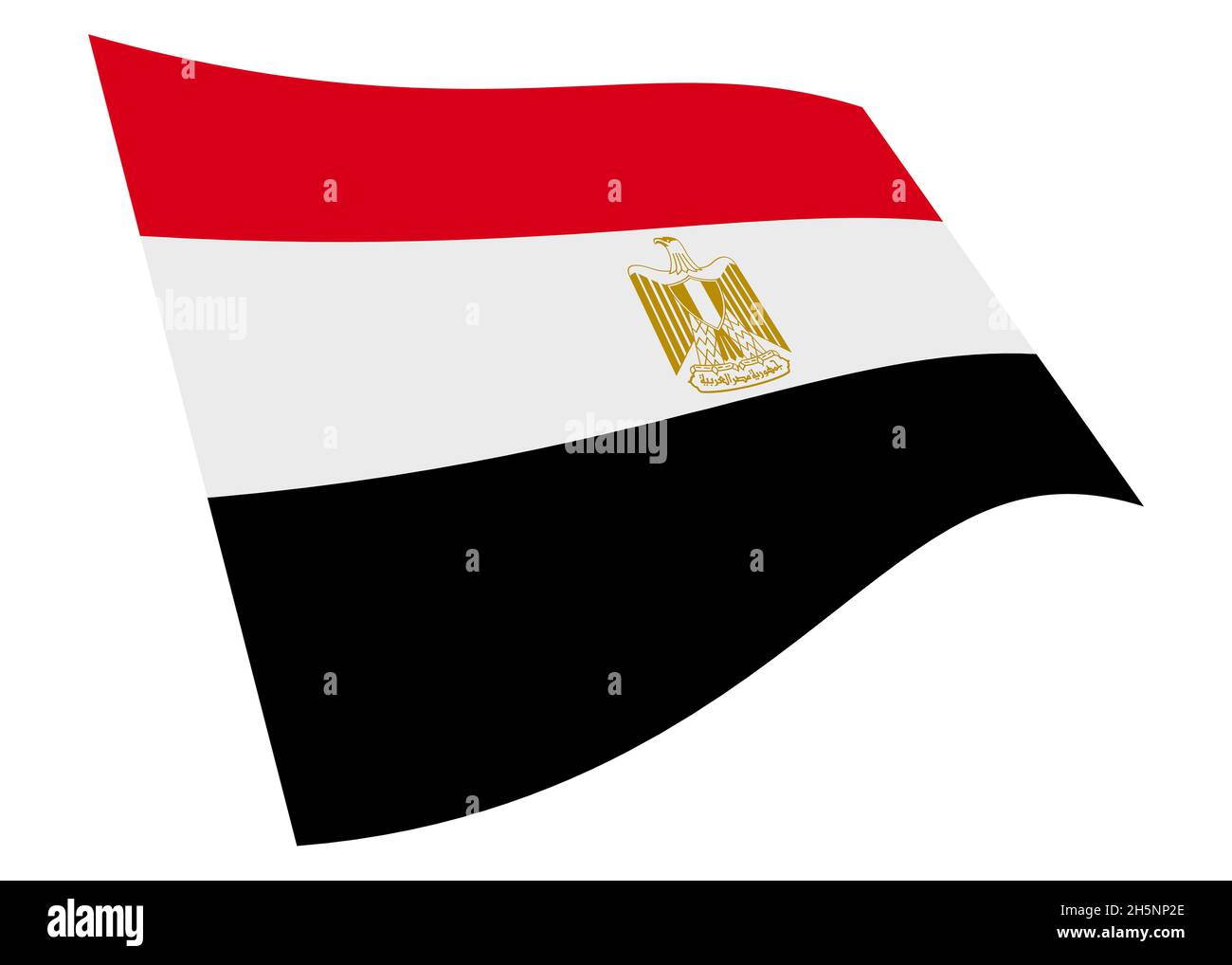 Égypte agitant drapeau 3d illustration isolée sur blanc avec chemin de coupure Banque D'Images