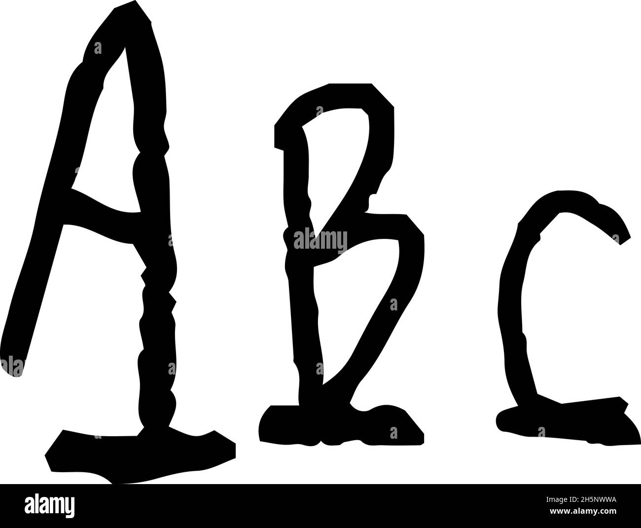 Ceci est une illustration du graffiti alphabétique ABC dessiné par un enfant Illustration de Vecteur