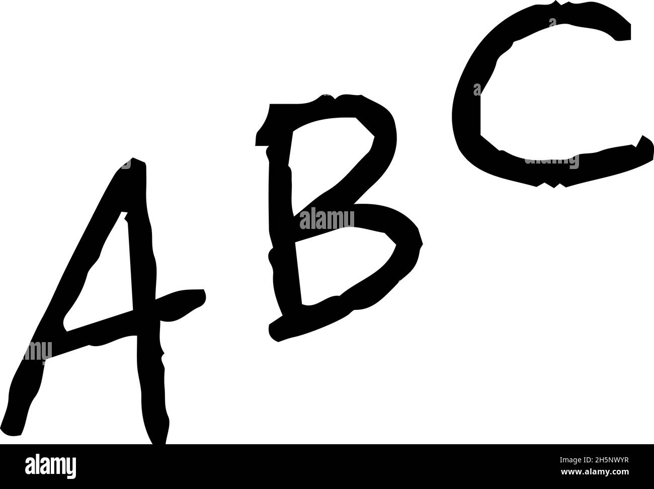 Ceci est une illustration du graffiti alphabétique ABC dessiné par un enfant Illustration de Vecteur