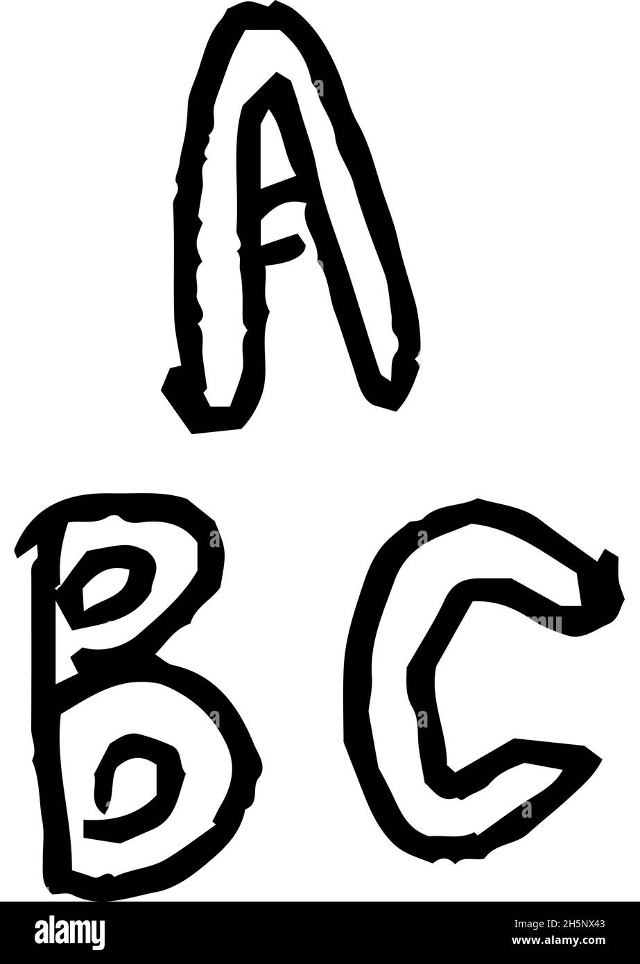 Ceci est une illustration du graffiti alphabétique ABC dessiné par un enfant Illustration de Vecteur
