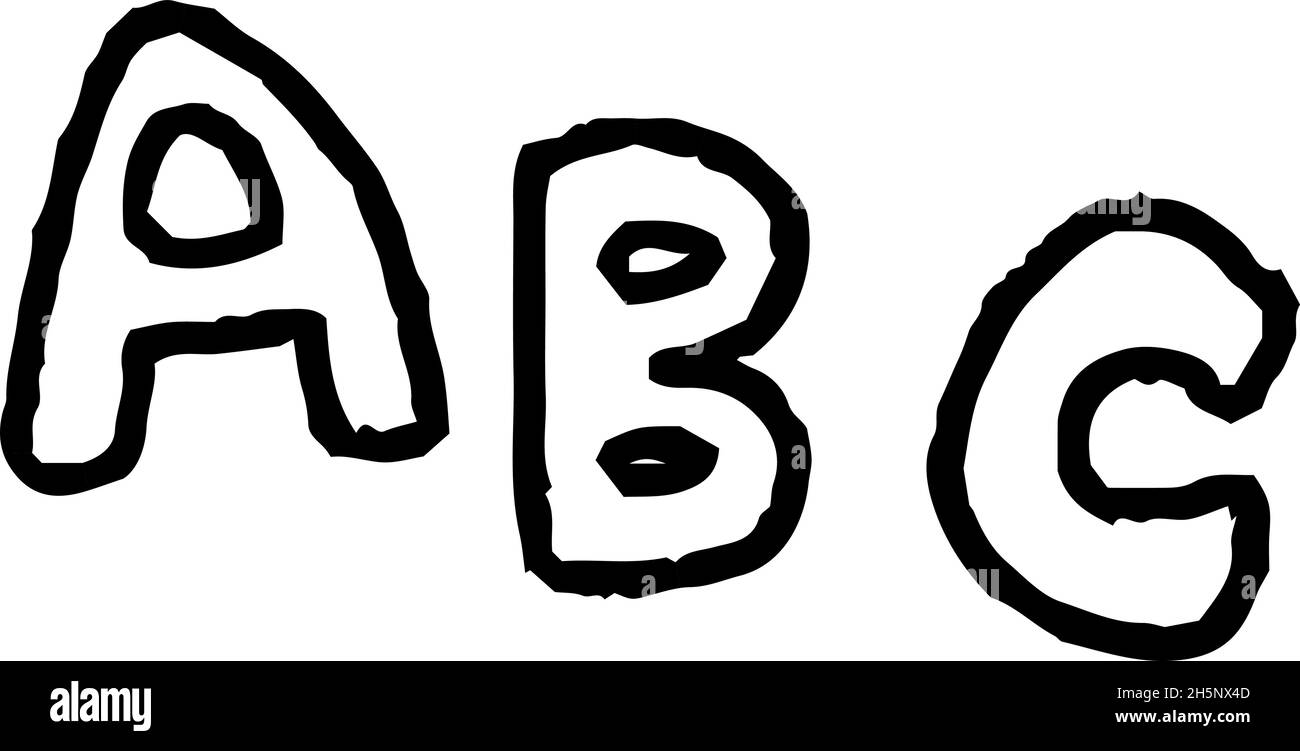Ceci est une illustration du graffiti alphabétique ABC dessiné par un enfant Illustration de Vecteur