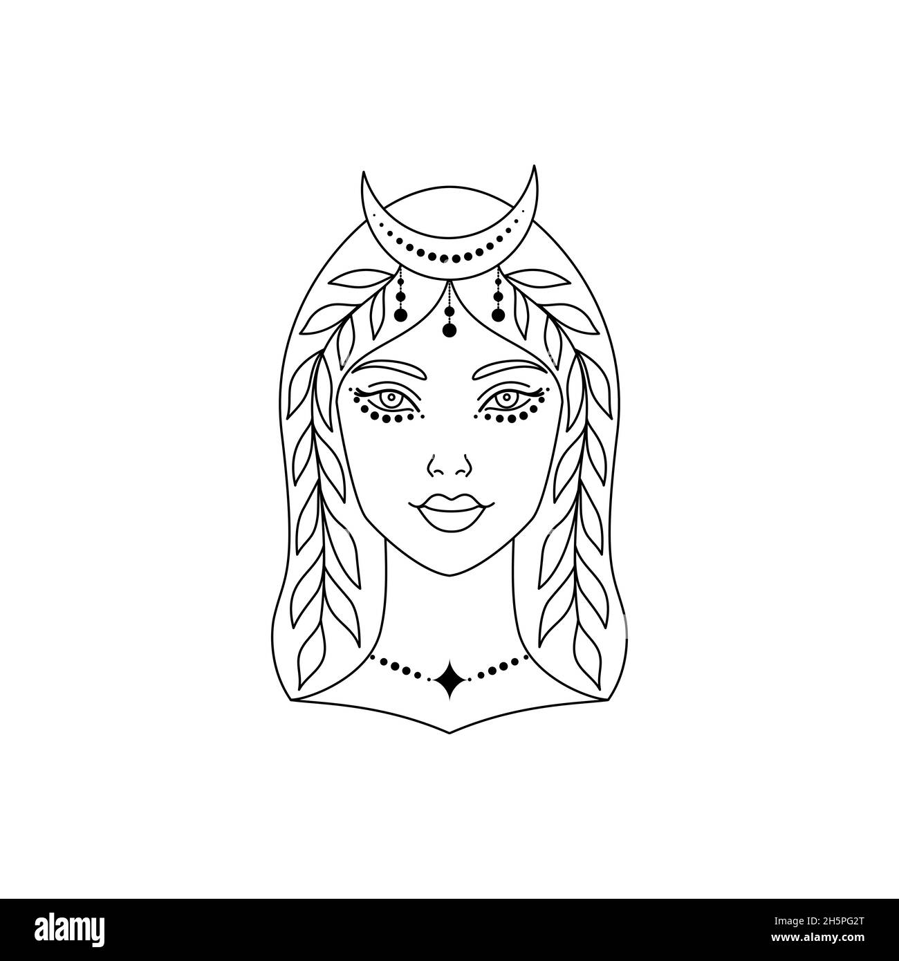 Femme mystique sur blanc Illustration de Vecteur