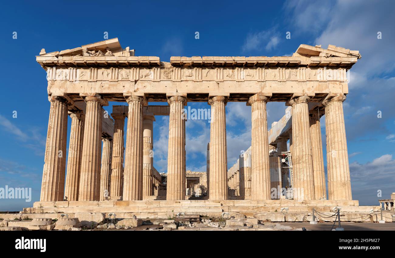 Le temple du Parthénon dans Acropole d'Athènes, Grèce Banque D'Images