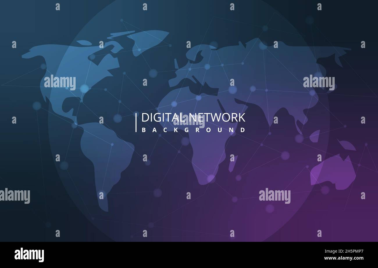 Carte globale connexion au réseau numérique technologie Internet contexte Illustration de Vecteur
