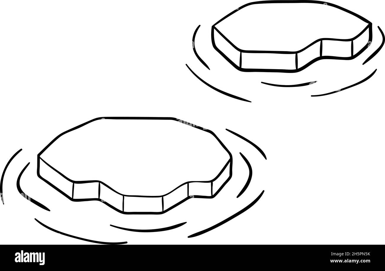 Ensemble de trois illustrations d'hiver tirées à la main de l'arctique froid et isolées sur fond blanc Illustration de Vecteur