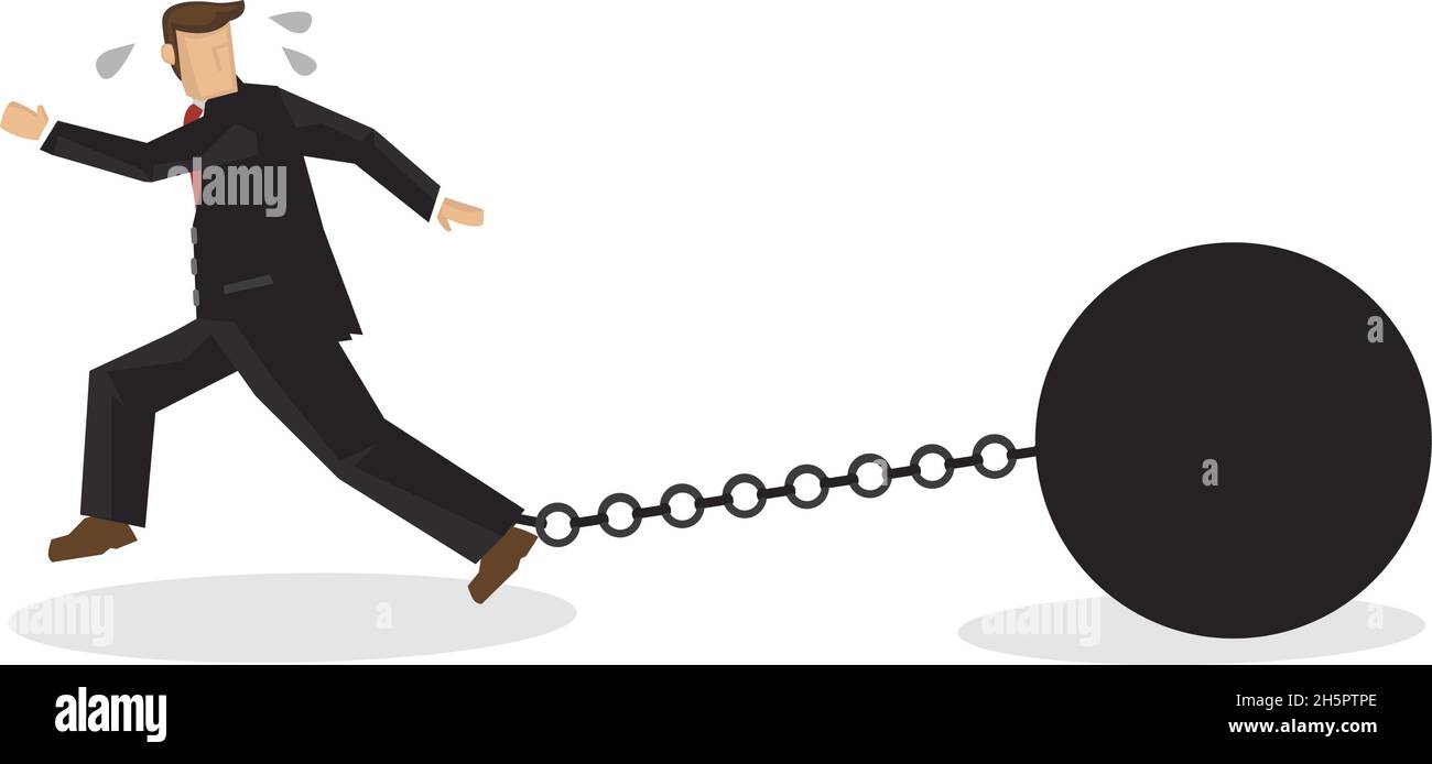 Homme d'affaires enchaîné.Concept Business Slave.Illustration vectorielle Illustration de Vecteur