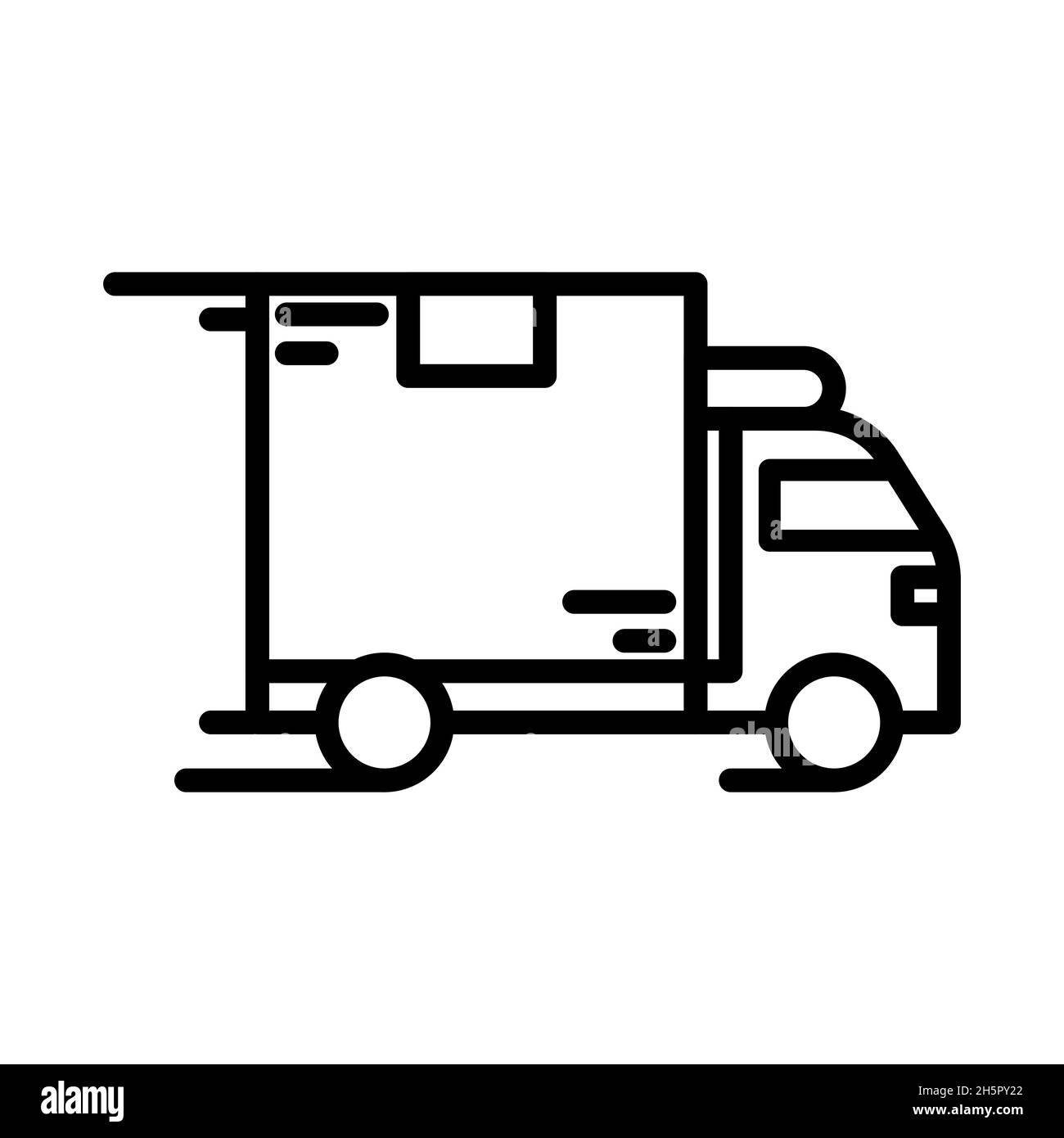 Voiture de livraison vecteur plat icône, concept de chariot postal illustration isolée sur fond blanc. Illustration de Vecteur