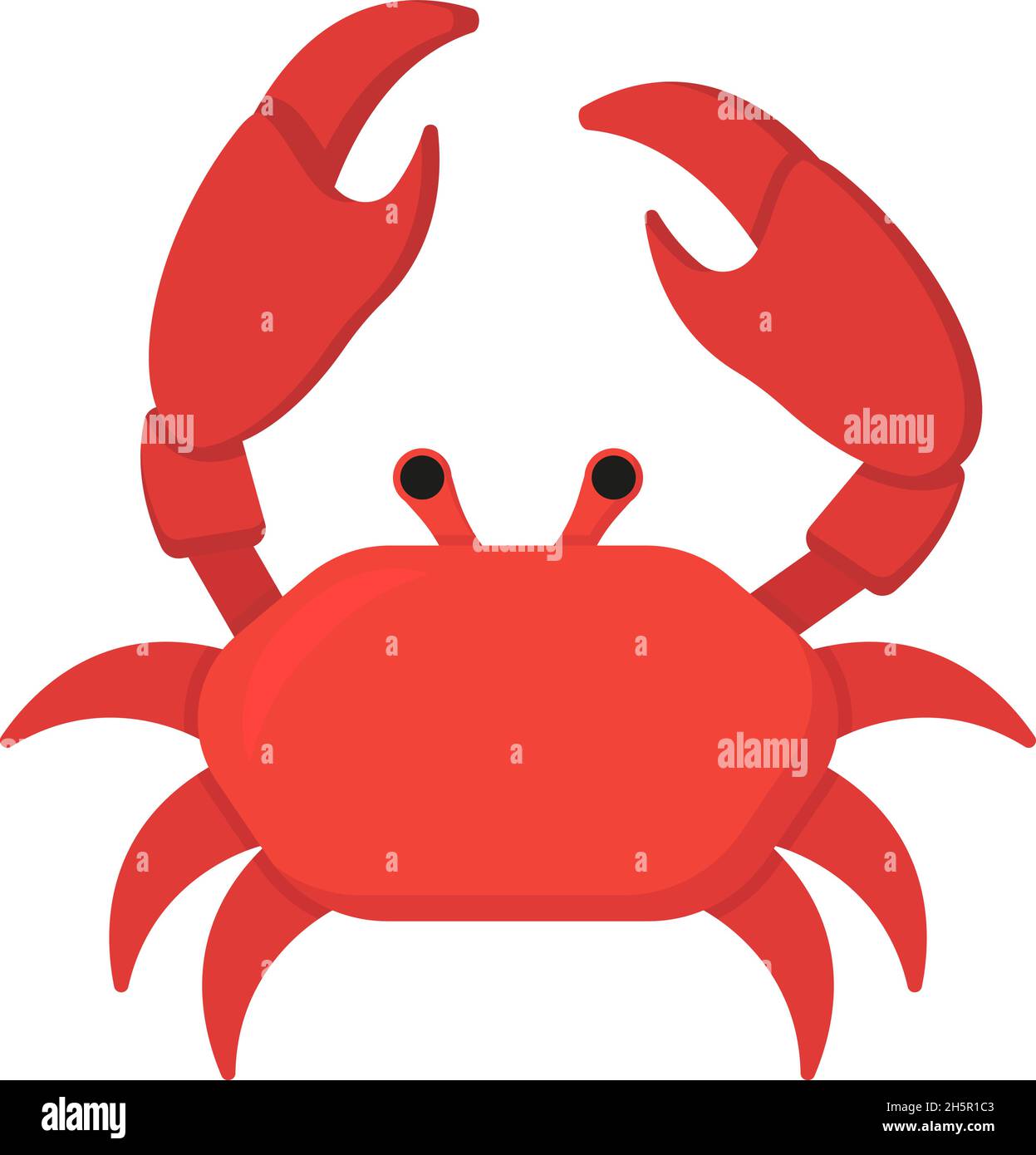 crabe sur la plage dans le style plat, vecteur Illustration de Vecteur