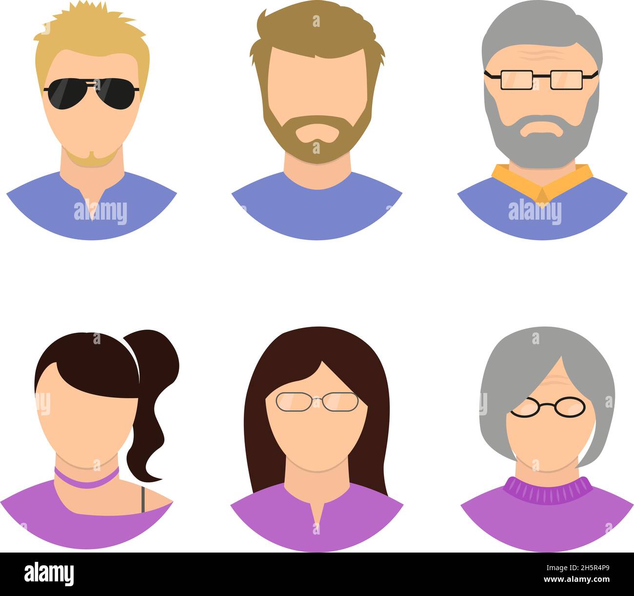hommes et femmes à différents âges, illustration vectorielle Illustration de Vecteur