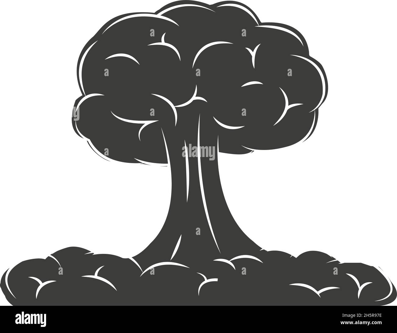 explosion nucléaire de type icône noire, illustration vectorielle plate Illustration de Vecteur