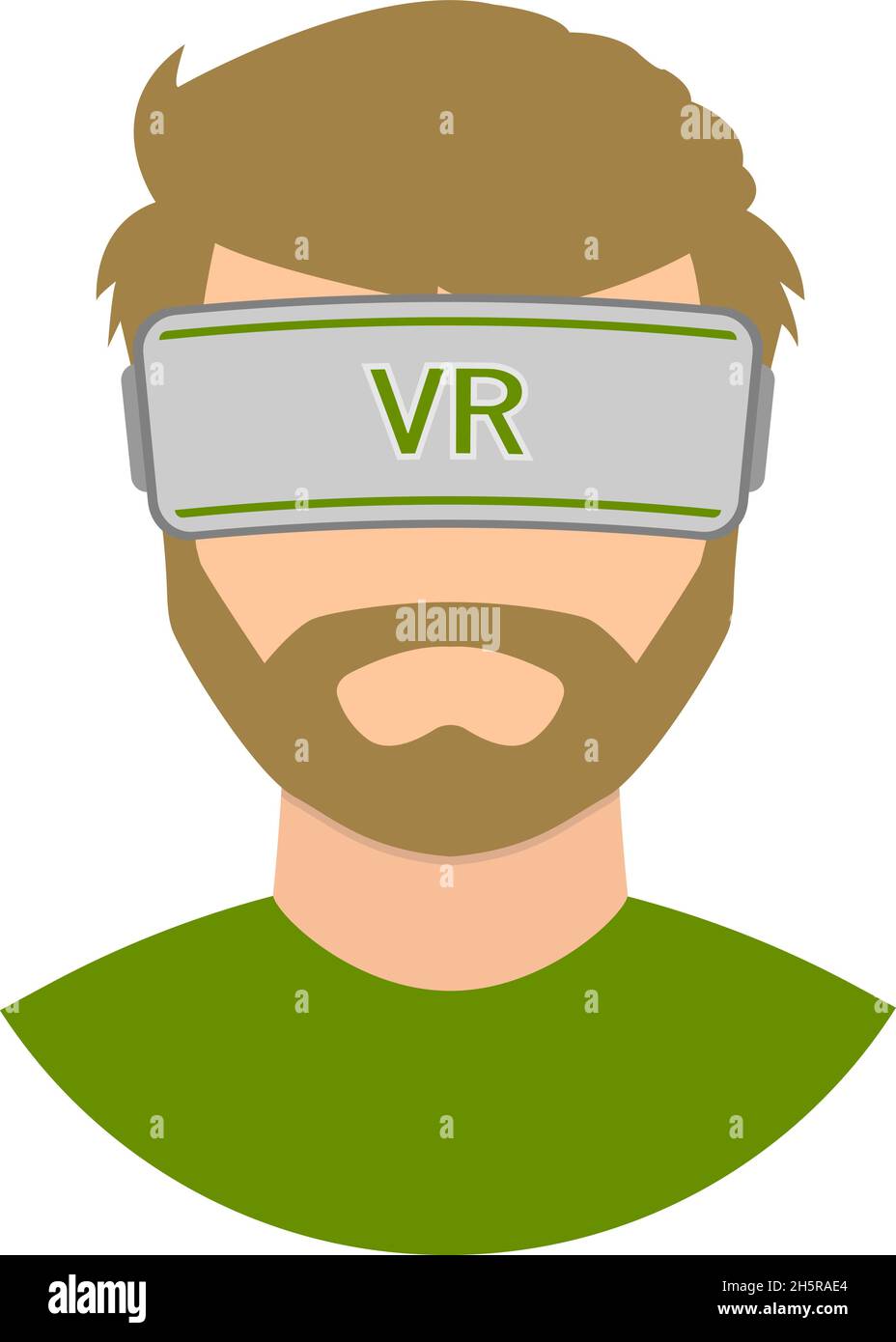 Homme avec lunettes VR, style plat, vecteur Illustration de Vecteur