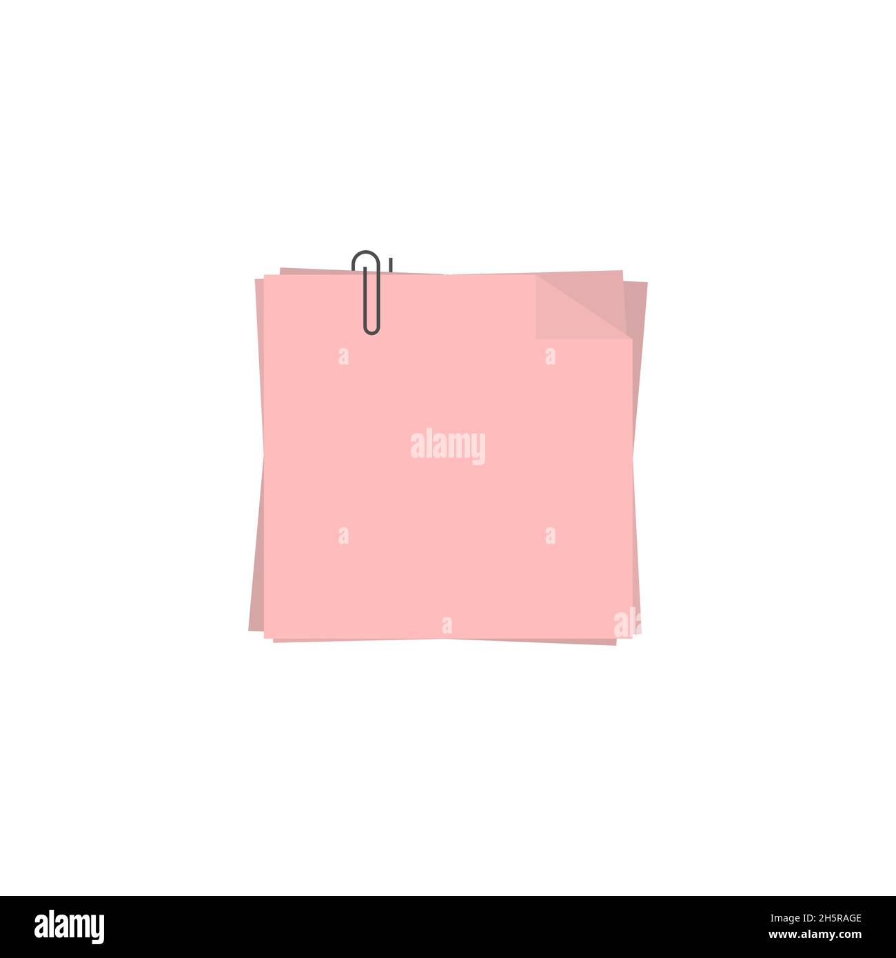 feuilles de notes avec trombone de style plat, vectoriel Illustration de Vecteur