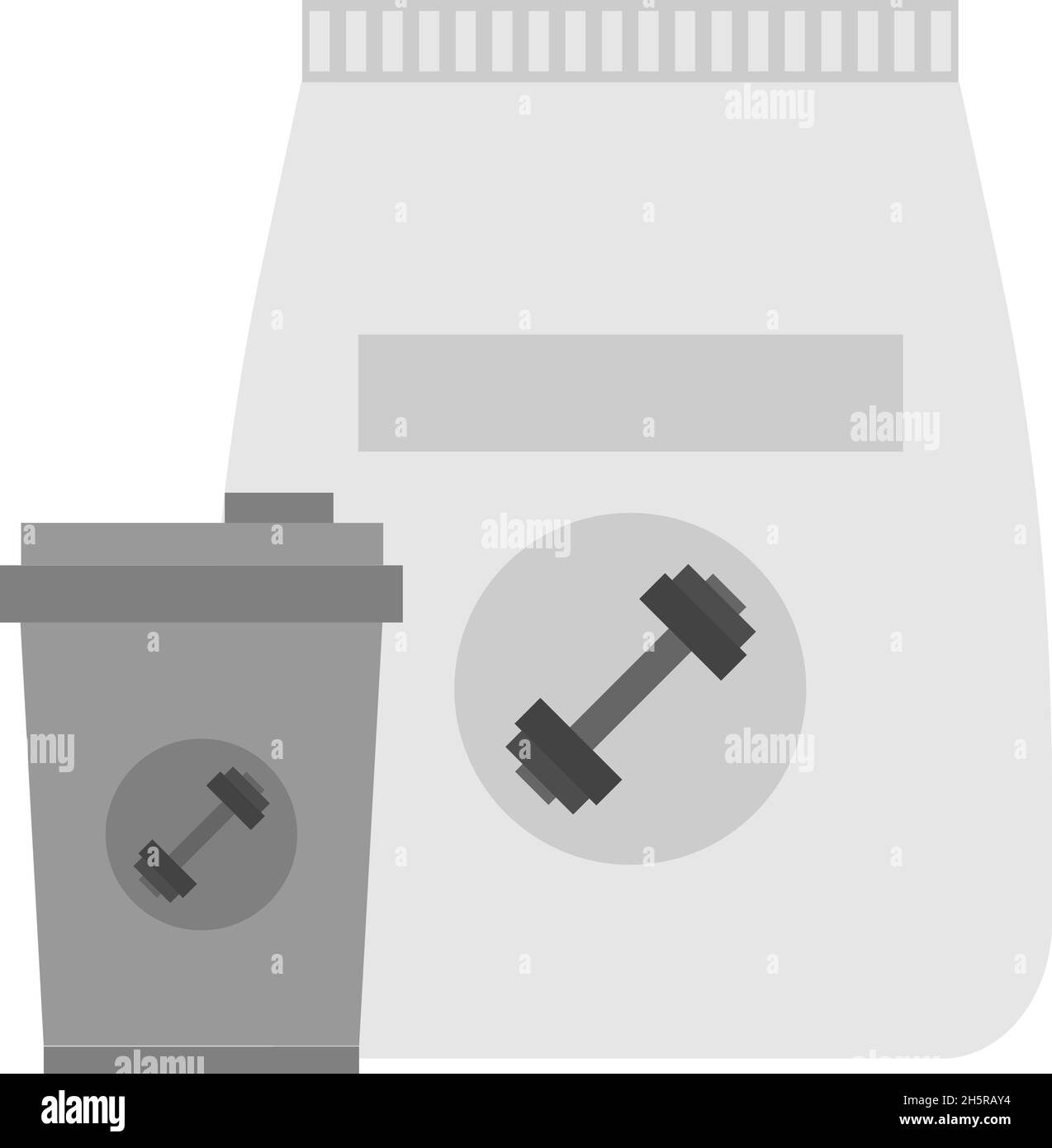 sachet de protéines et agitateur de style plat, vector Illustration de Vecteur