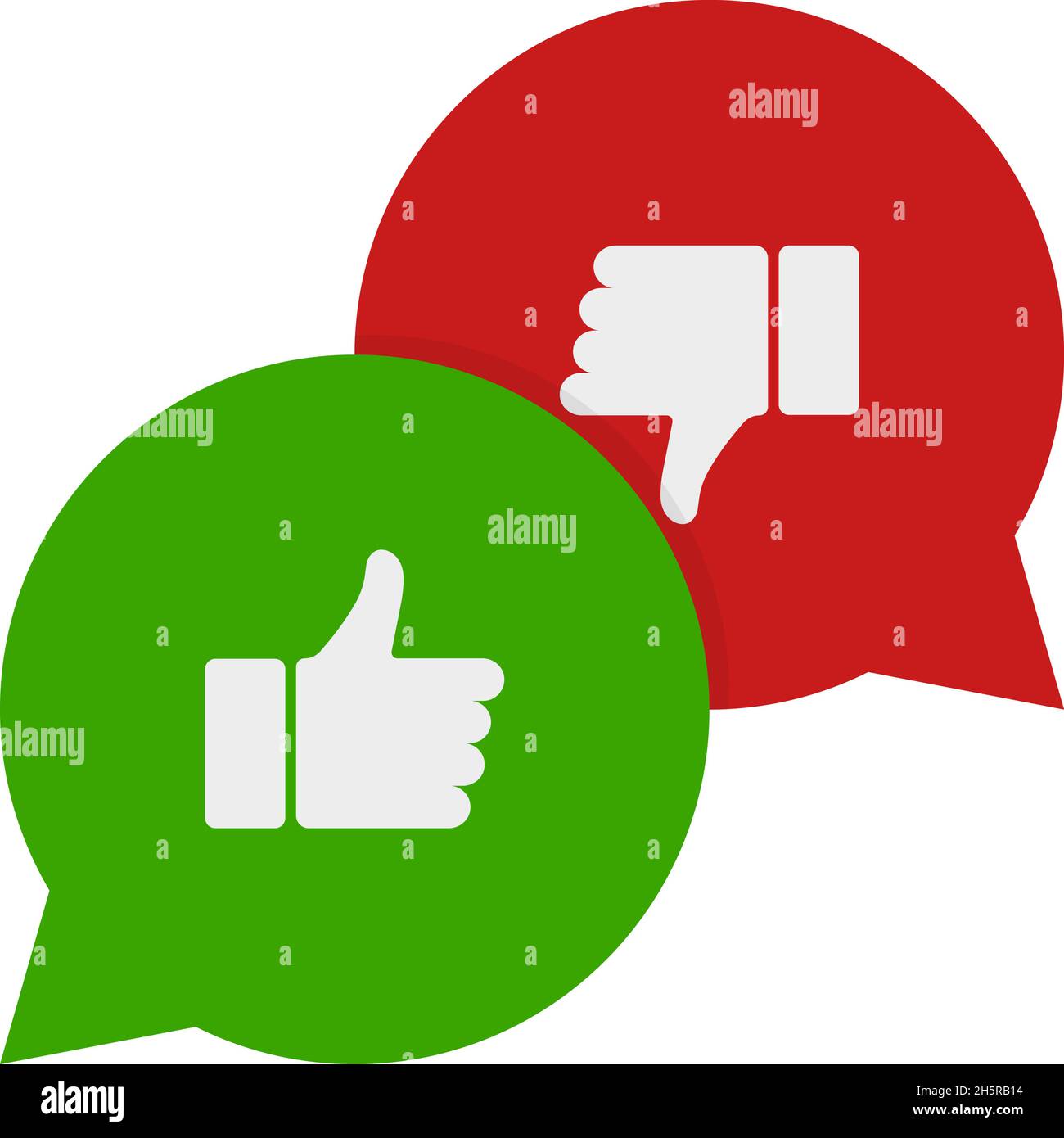 bulles avec comme et disaime dans le style plat, illustration vectorielle Illustration de Vecteur