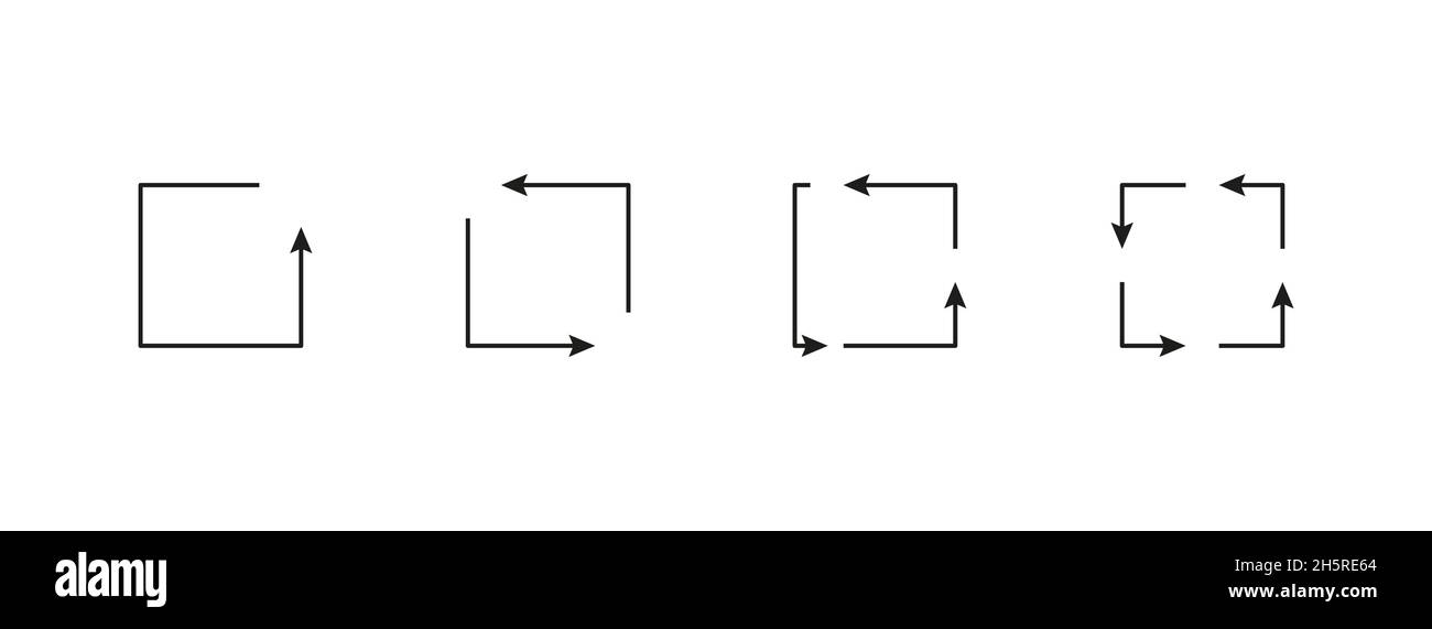 Flèches carrées.Illustration graphique vectorielle.Élément de conception de l'identité de l'entreprise. Illustration de Vecteur