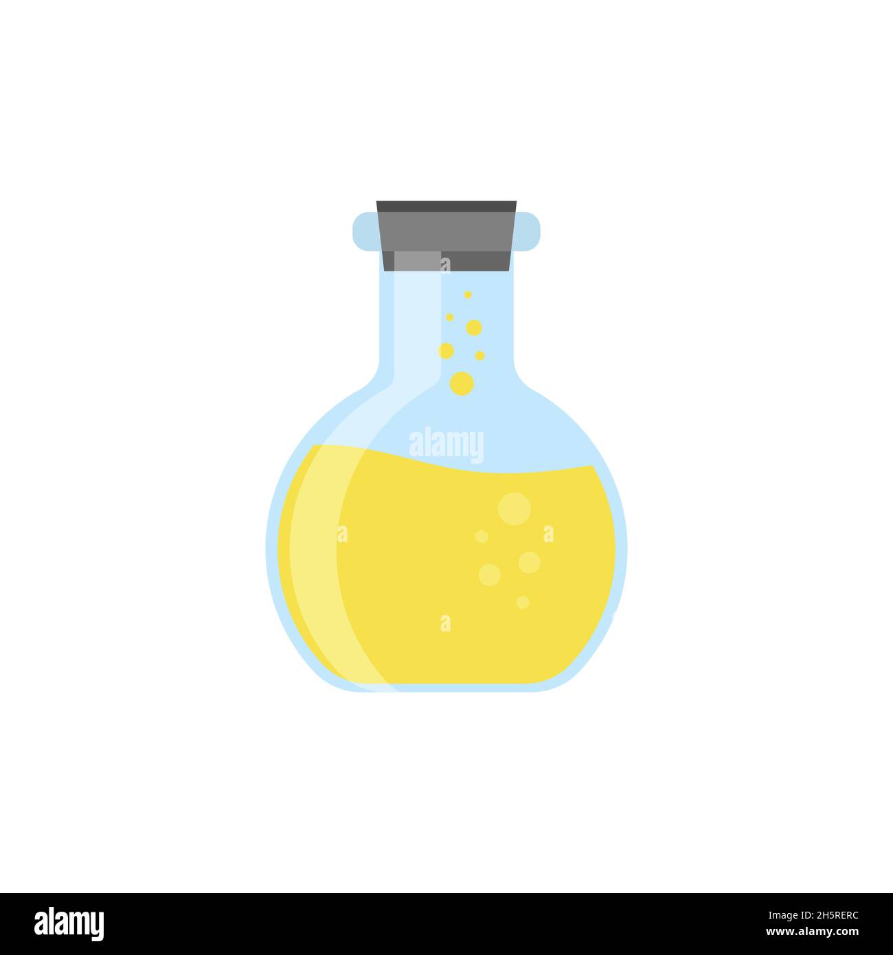 Illustration du vecteur plat de la fiole chimique.Icône de couleur isolée vectorielle sur fond blanc Illustration de Vecteur