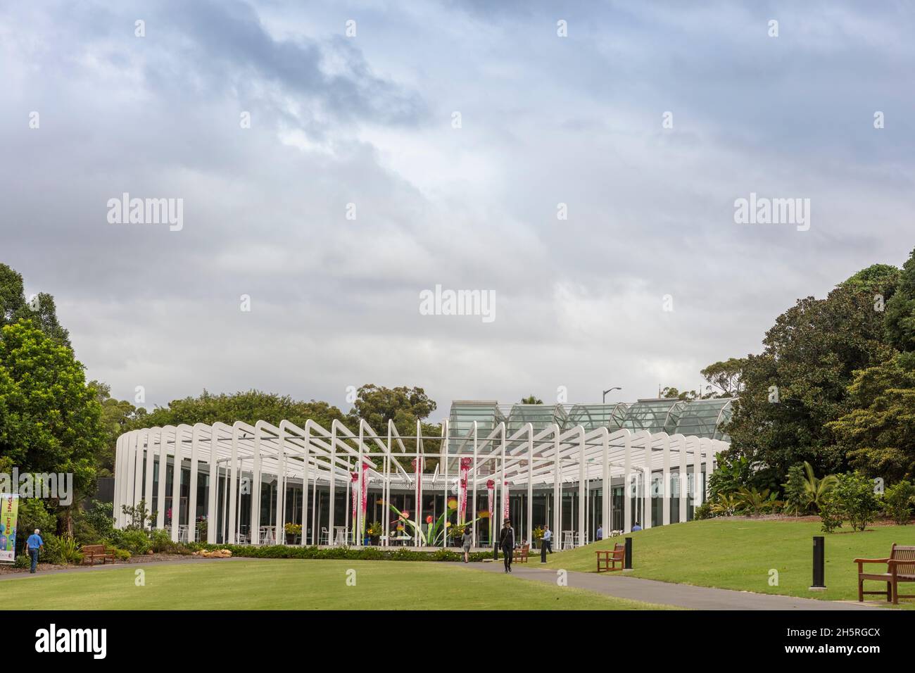 Le bâtiment Calyx du Royal Botanic Garden Sydney, Australie, est un joyau du jardin botanique. Banque D'Images