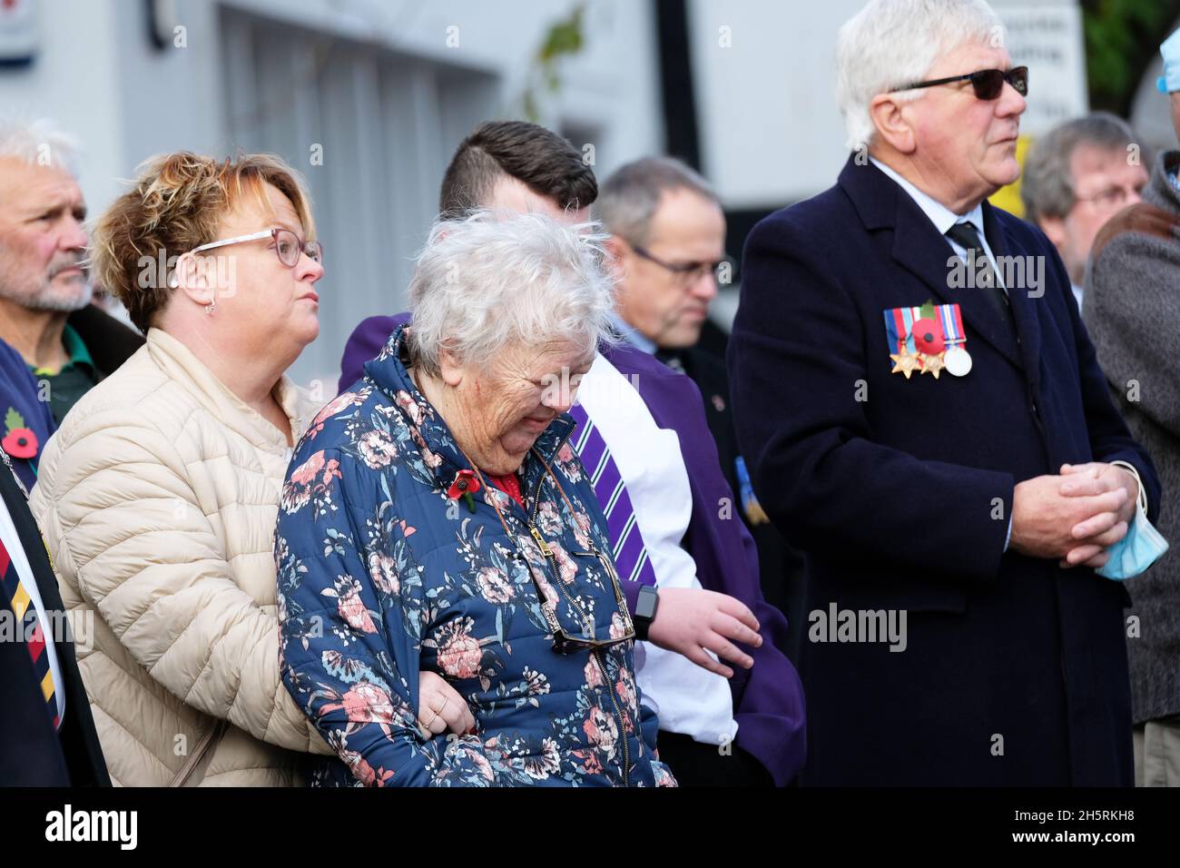 Hereford, Herefordshire, Royaume-Uni - jeudi 11 novembre 2021 - les vétérans se réunissent au service du jour du souvenir à Hereford pour se souvenir des camarades tombés - photo Steven May / Alamy Live News Banque D'Images