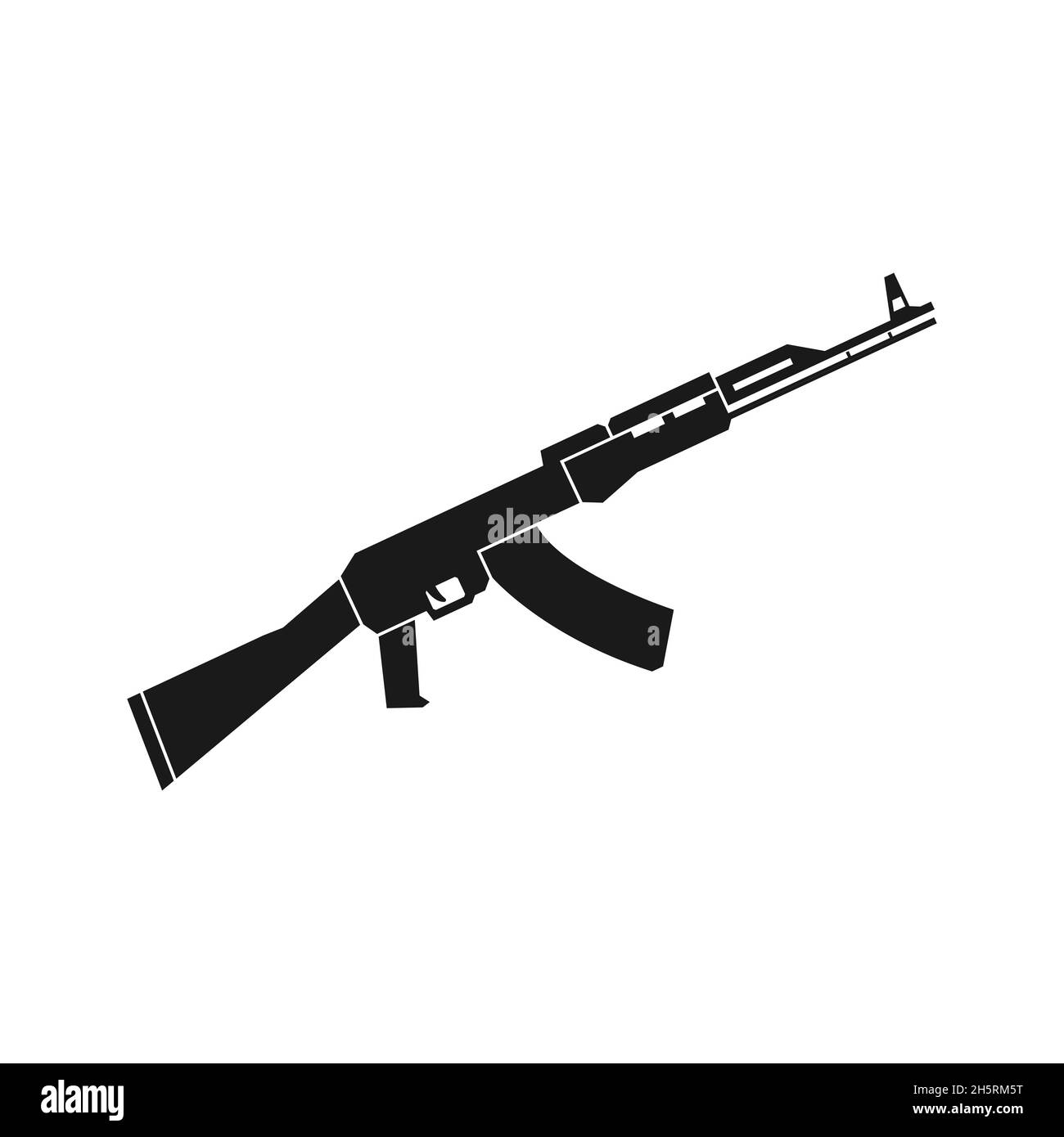 Icône noire d'arme automatique, illustration vectorielle isolée de style plat Illustration de Vecteur