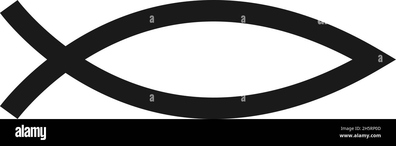 Symbole du christianisme poisson isolé vecteur icône en forme de flad icône Illustration de Vecteur