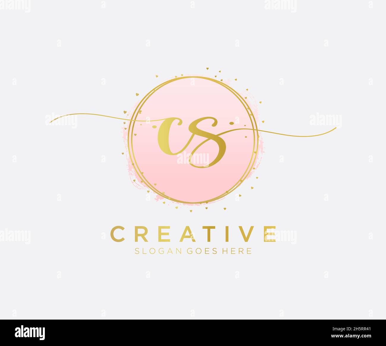 LOGO CS féminin.Utilisable pour les logos nature, salon, Spa, cosmétique et Beauté.Elément de modèle de logo Flat Vector. Illustration de Vecteur