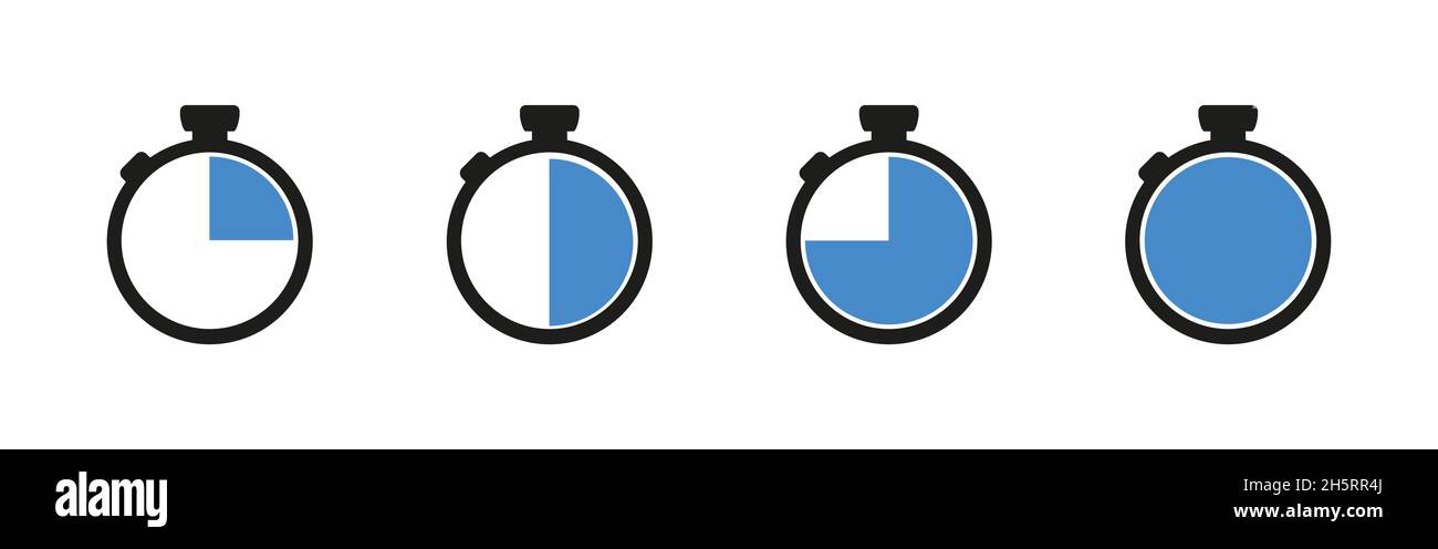 Icône plate isolée de la minuterie du chronomètre définie.Illustration vectorielle pour Wab Illustration de Vecteur