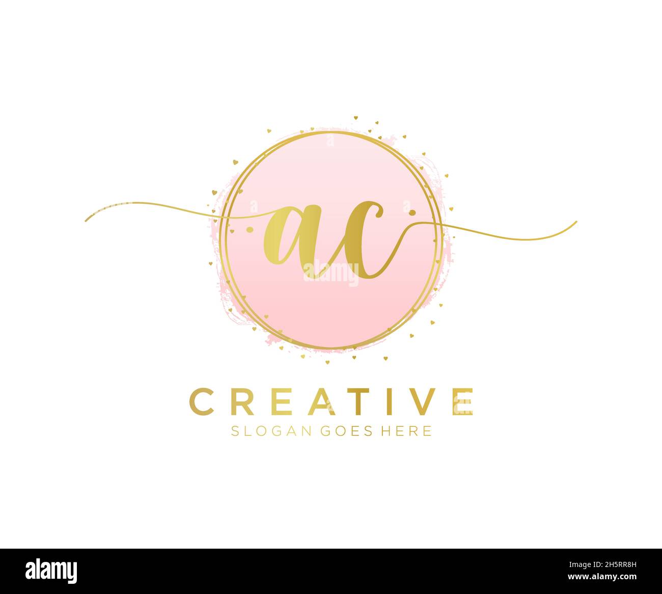 Logo AC féminin.Utilisable pour les logos nature, salon, Spa, cosmétique et Beauté.Elément de modèle de logo Flat Vector. Illustration de Vecteur