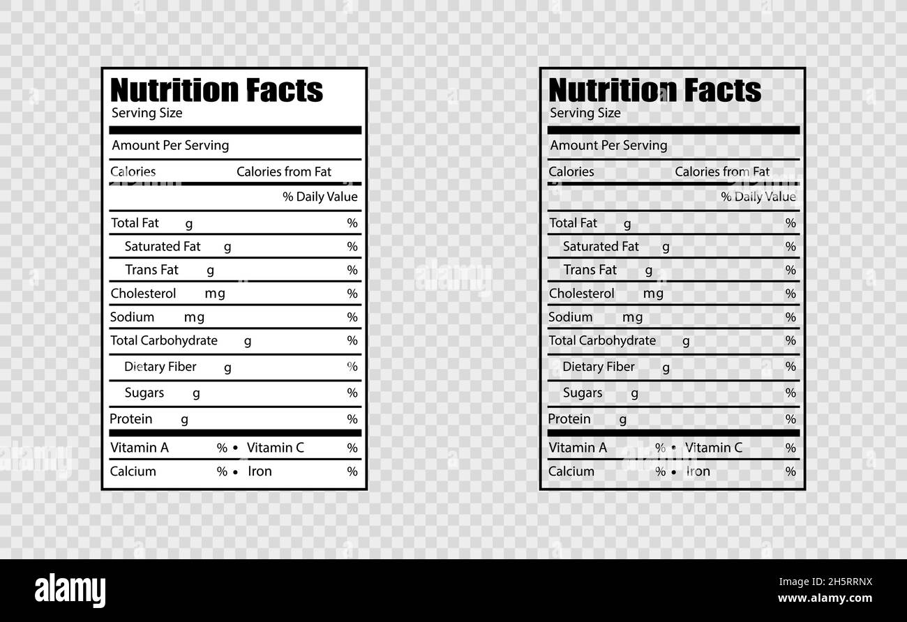 Étiquette de conception de la valeur nutritive.Illustration vectorielle de style plat Illustration de Vecteur