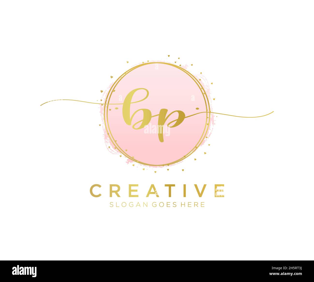 Logo BP féminin.Utilisable pour les logos nature, salon, Spa, cosmétique et Beauté.Elément de modèle de logo Flat Vector. Illustration de Vecteur