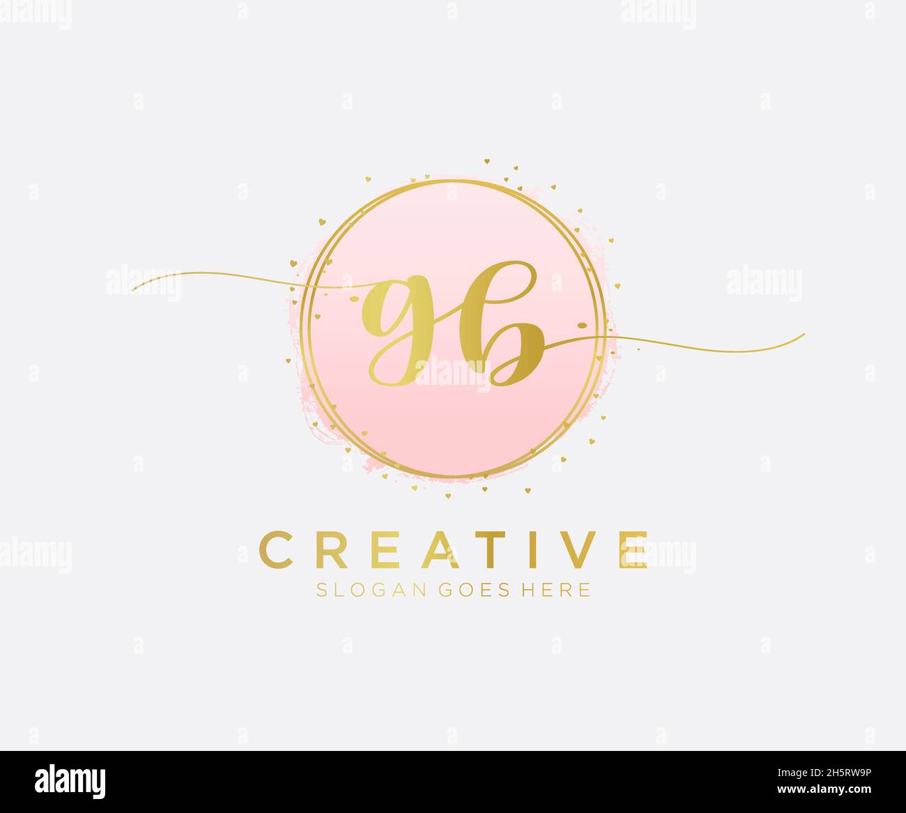 Logo GB féminin.Utilisable pour les logos nature, salon, Spa, cosmétique et Beauté.Elément de modèle de logo Flat Vector. Illustration de Vecteur