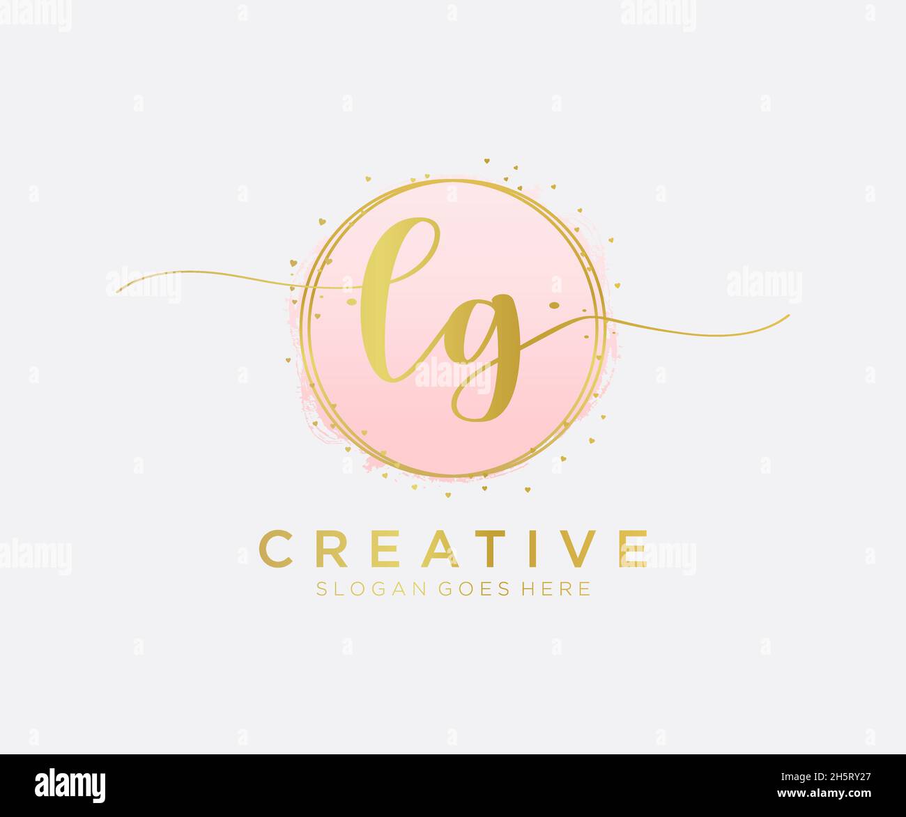 Logo LG féminin.Utilisable pour les logos nature, salon, Spa, cosmétique et Beauté.Elément de modèle de logo Flat Vector. Illustration de Vecteur