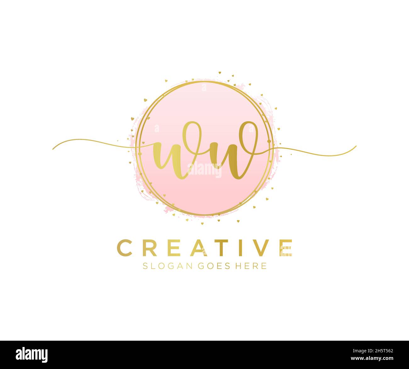 Logo WW féminin.Utilisable pour les logos nature, salon, Spa, cosmétique et Beauté.Elément de modèle de logo Flat Vector. Illustration de Vecteur