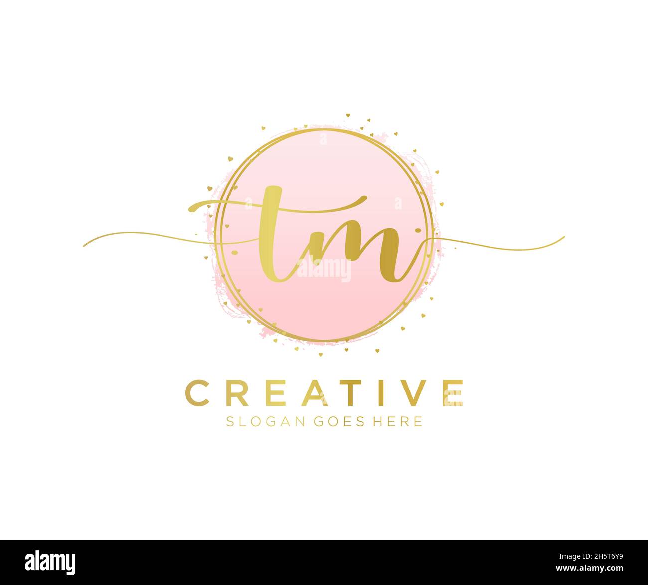 TM logo féminin.Utilisable pour les logos nature, salon, Spa, cosmétique et Beauté.Elément de modèle de logo Flat Vector. Illustration de Vecteur