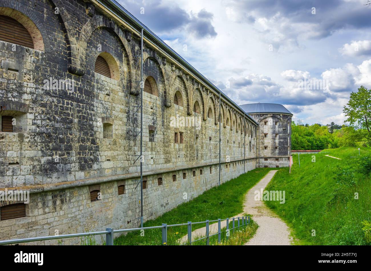 Ulm, Bade-Wurtemberg, Allemagne: La citadelle de pierre de Wilhelmsburg sur la colline de Michelsberg, partie de Bundesfestung Ulm. Banque D'Images
