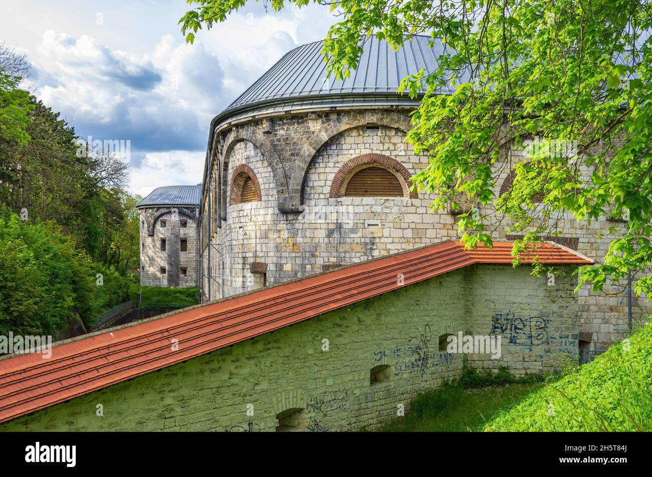 Ulm, Bade-Wurtemberg, Allemagne: La citadelle de pierre de Wilhelmsburg sur la colline de Michelsberg, partie de Bundesfestung Ulm. Banque D'Images