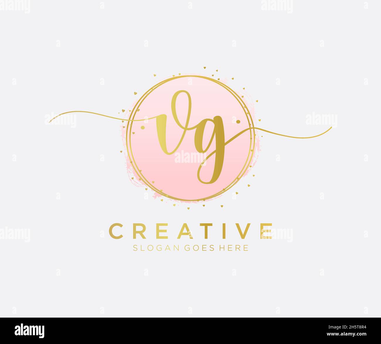 Logo VG féminin.Utilisable pour les logos nature, salon, Spa, cosmétique et Beauté.Elément de modèle de logo Flat Vector. Illustration de Vecteur