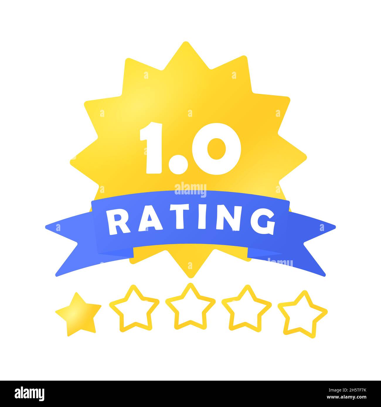 Classement de qualité.Un emblème pour un site Web ou une demande de feedback.Icône isolée sur fond blanc.Système de classification. Illustration de Vecteur