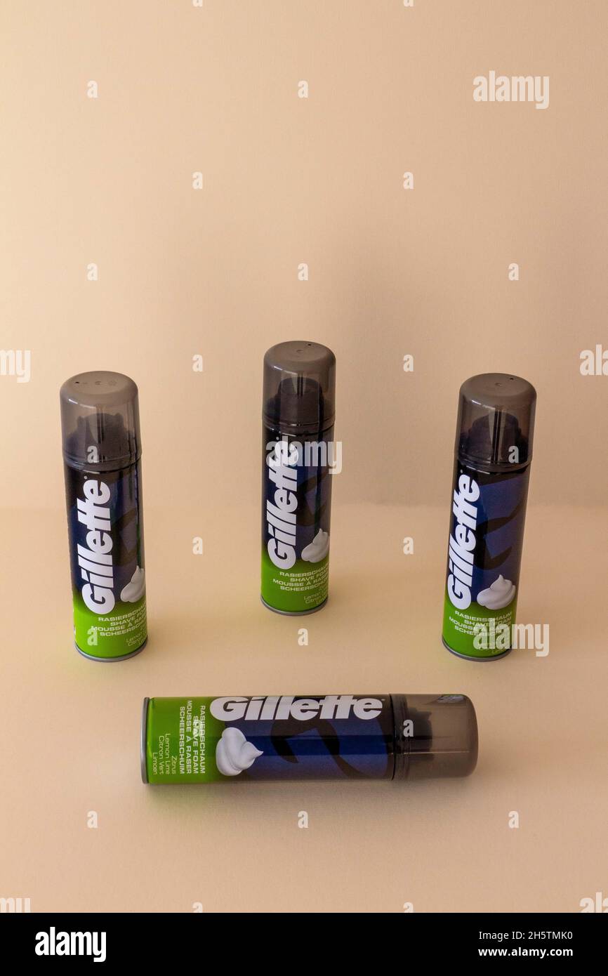 Mousse à raser Gillette pour hommes Banque D'Images