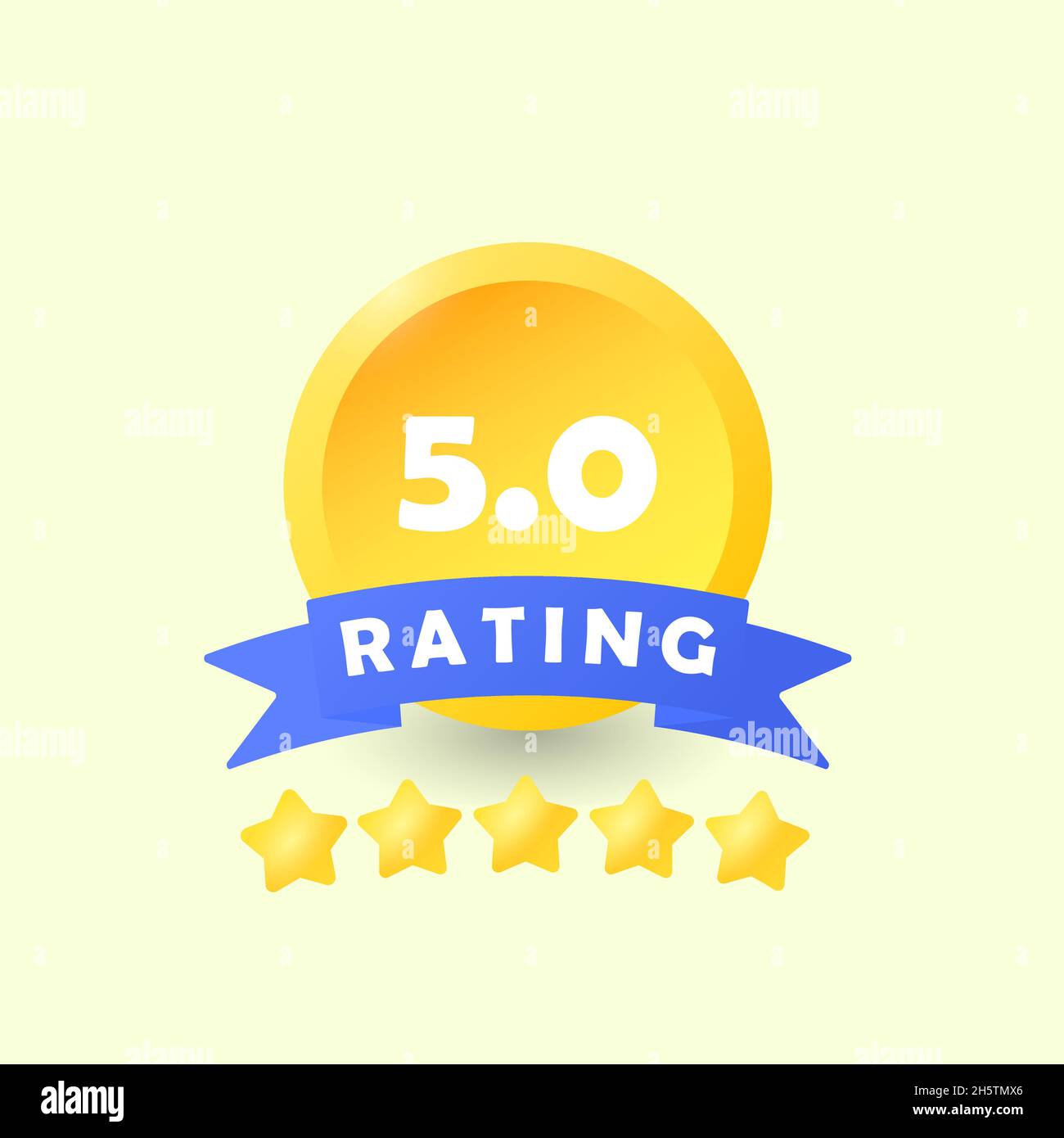 Classement de qualité.Un emblème pour un site Web ou une demande de feedback.Icône isolée sur fond blanc.Système de classification. Illustration de Vecteur