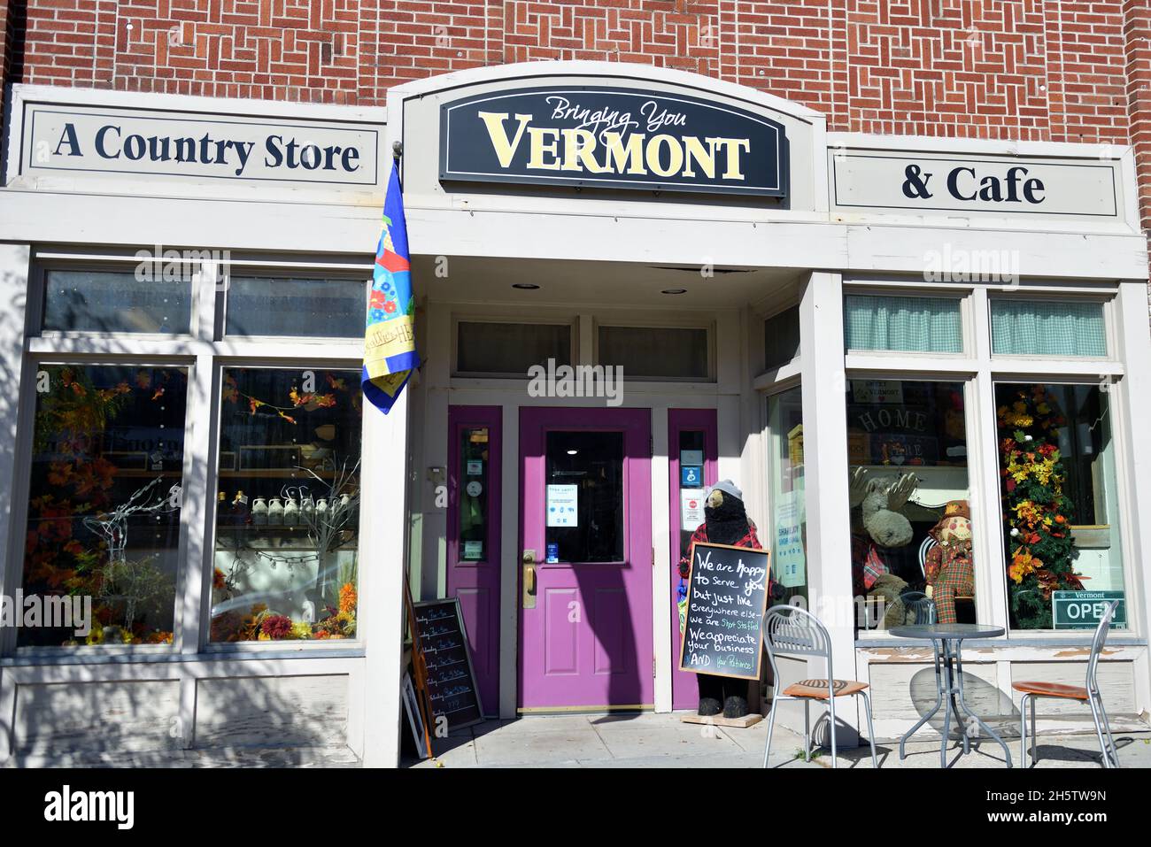 Bennington, Vermont, États-Unis.Petite boutique de campagne et boutique de cadeaux dans une communauté du sud du Vermont.La boutique propose un commerce touristique actif. Banque D'Images