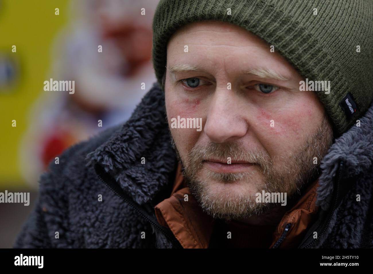 Foreign Office, Westminster, Londres, Royaume-Uni.11 novembre 2021.Richard Ratcliffe photographié à l'extérieur du ministère des Affaires étrangères le jour 19 de sa grève de la faim.Il fait du camping devant le Foreign Office du Royaume-Uni pour protester contre la détention de sa femme et de la mère de son enfant, Nazanin Zaghari-Ratcliffe, qui est détenu en otage en Iran depuis cinq ans et demi.Amanda Rose/Alamy Live News Banque D'Images Foreign Office, Westminster, Londres, Royaume-Uni.11 novembre 2021.Richard Ratcliffe photographié à l'extérieur du ministère des Affaires étrangères le jour 19 de sa grève de la faim.Il fait du camping devant le Foreign Office du Royaume-Uni pour protester contre la détention de sa femme et de la mère de son enfant, Nazanin Zaghari-Ratcliffe, qui est détenu en otage en Iran depuis cinq ans et demi.Amanda Rose/Alamy Live News Banque D'Images