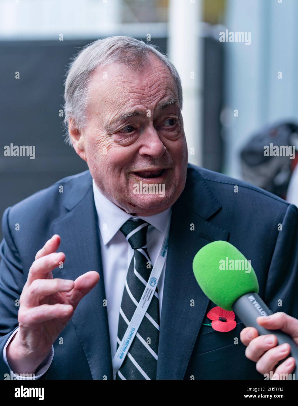 Glasgow, Écosse, Royaume-Uni.11 novembre 2021.Douze jours du sommet sur le climat de la COP26 de l'UM à Glasgow.Pic; "l'ancien député travailliste John Prescott visite la COP26.Iain Masterton/Alay Live News. Banque D'Images