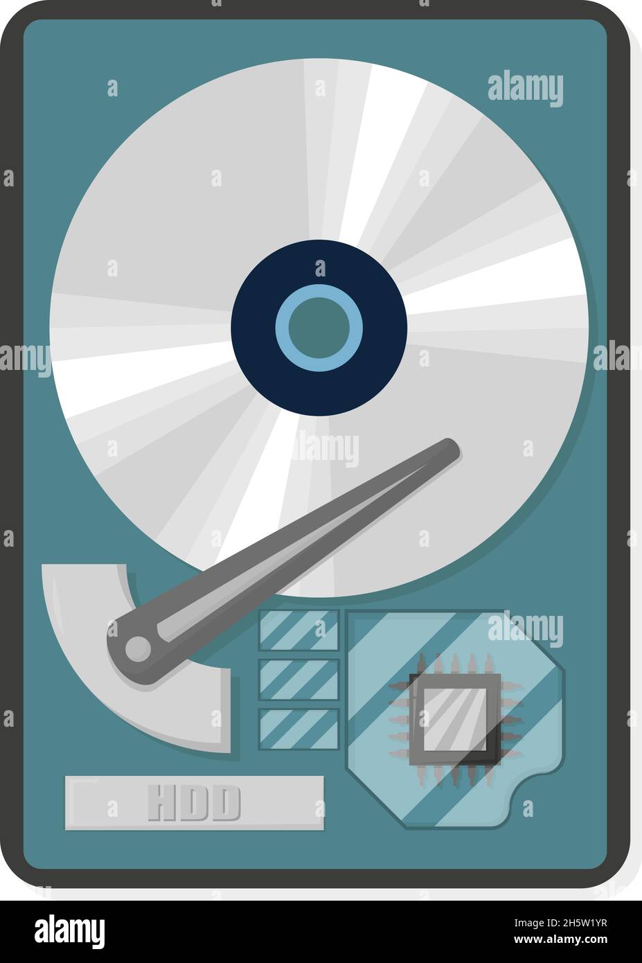 technologie pc disque dur de style plat, vectoriel Illustration de Vecteur