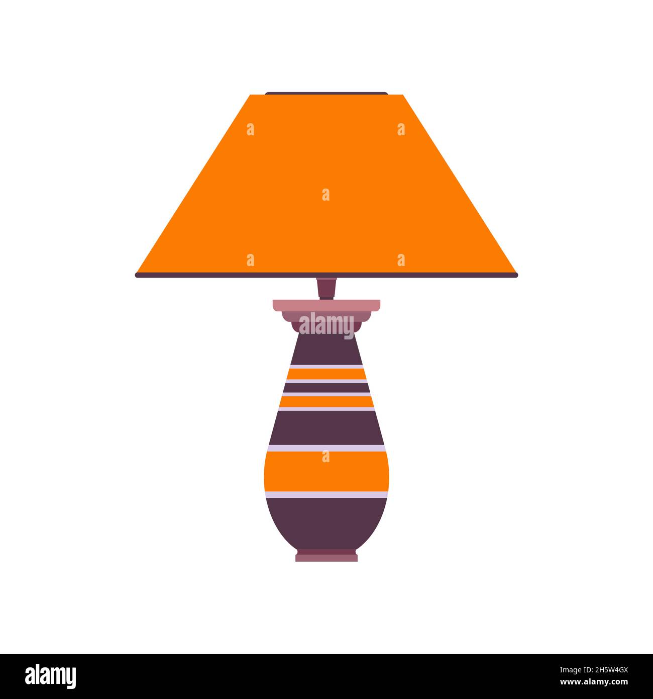 Lampe isolée sur fond blanc.Bureau plat Vector avec lampe icône de table, illustration de lampe design coloré. Illustration de Vecteur